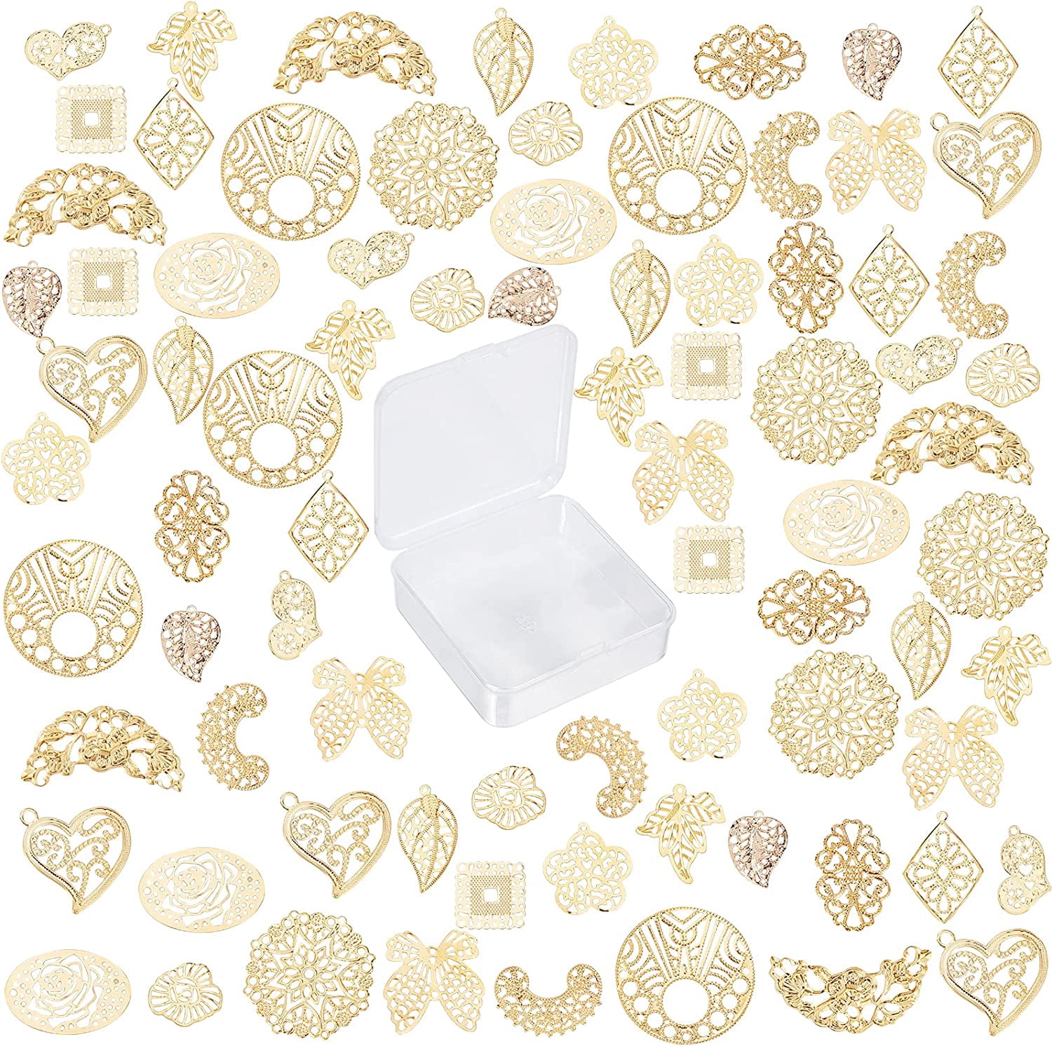 Beadthoven DIY Wood Earring Making Kit - 8 Styles, 148pcs Unfinished Wood Pendants With Hooks & Rings