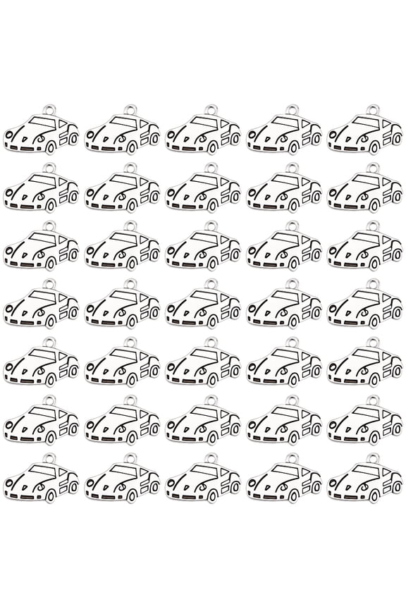 1 Box 80Pcs Car Shaped Charm Automobile Charms Bulk Silver Metal Alloy Sports Cars Auto Small Bracelets Pendants