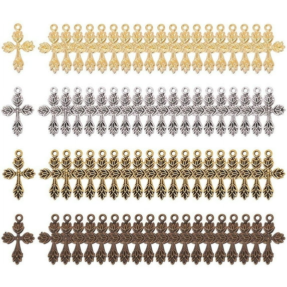1 Box 80Pcs Charms Rosary Charm Pendants Alloy Easter Holidays Jewelry Findings Making Accessory Metal Charms for DIY Thanksgiving Necklace Bracelet Crafting Party Favor Gift Colorful