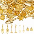 thumbnail image 1 of 1 Box 80Pcs Home Tool Charms 18K Gold Plated Alloy Dustpan Shovel Charms 3D Tools for DIY Jewelry Making Gold, 1 of 9