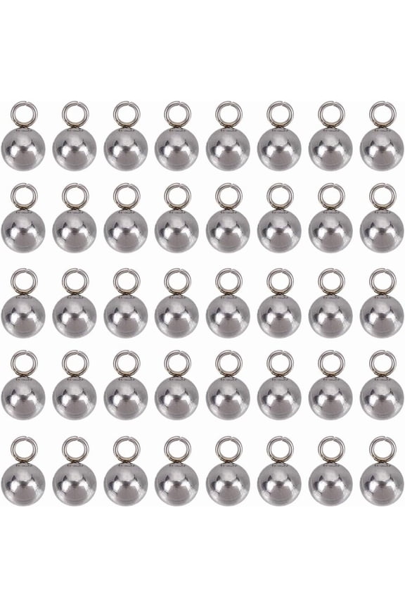 1 Box 80Pcs Metal Ball Charm Sphere Charms Bulk Silver Tone Small Dangle Alloy Round Sleek Stainless Steel Pendants