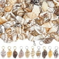 thumbnail image 1 of 1 Box 80Pcs Real 18K Gold Plated Sea Shell Charms Spiral Shell Charm Colorful Bulk Natural Summer Ocean Beach Shell Charm for DIY Jewelry Making Charms Diy Crafting Necklace Bracelet Keychain, 1 of 6