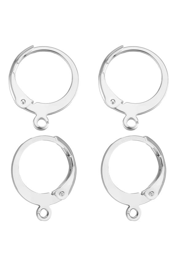 1 Box 80Pcs Round Leverback Earring Hooks 925 Sterling Silver Plated 316L Stainless Steel French Earring Findings Ear WireDIY