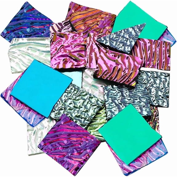 1 Box About 84g Dichroic Glass Scrap Fusible Glass Pieces with Iridescent Color Rainbow Fusing Microwave Kiln Art Pieces Compatible Material for Jewelry Making Supplies DIY Pendant Crafting