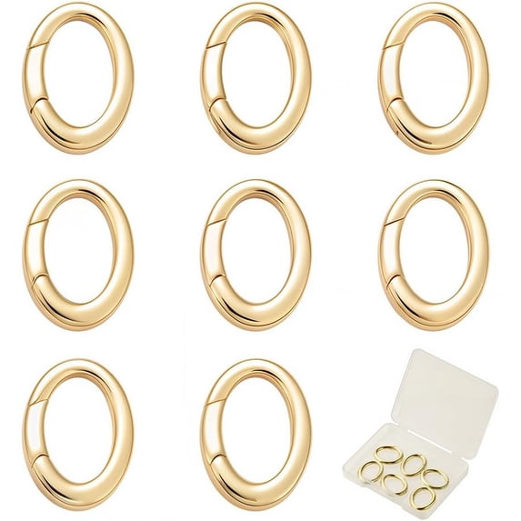 1 Box 8Pcs 18K Gold Plated O Ring Spring Gate Rings Large Spring ...