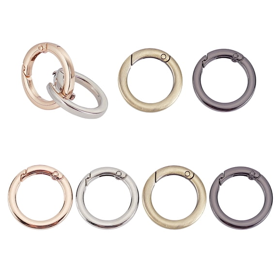 1 Box 8Pcs 4 Color Alloy Spring Ring Clasps Bag Replacement Accessories O Rings Mixed Color 2pcs/color DIY