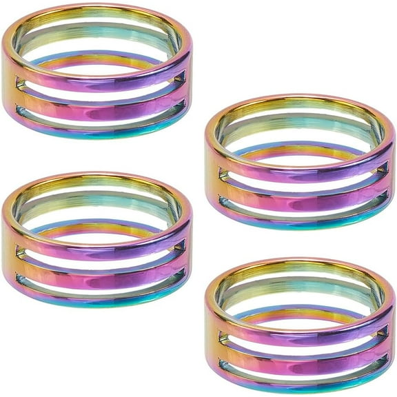 1 Box 8Pcs Jump Ring Openers Ring Maker Tool 19mm Rainbow Colorful Metal Stainless Steel Split Circle Opening Closing Wide Finger Tools DIY