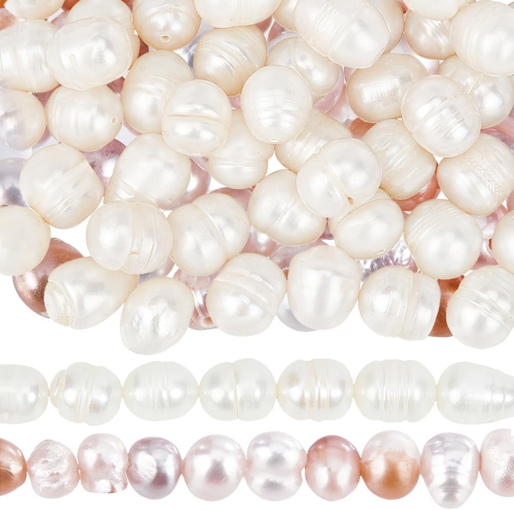 1 Box 90~94Pcs Baroque Pearl Bead Freshwater Natural Cultured Pearls Round Irregular Mini Genuine Pearl Beads for Jewelry Making Supplies DIY Necklaces Bracelets Earrings Crafts diy