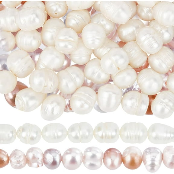 1 Box 90~94Pcs Baroque Pearl Bead Freshwater Natural Cultured Pearls Round Irregular Mini Genuine Pearl Beads for Jewelry Making Supplies DIY Necklaces Bracelets Earrings Crafts diy