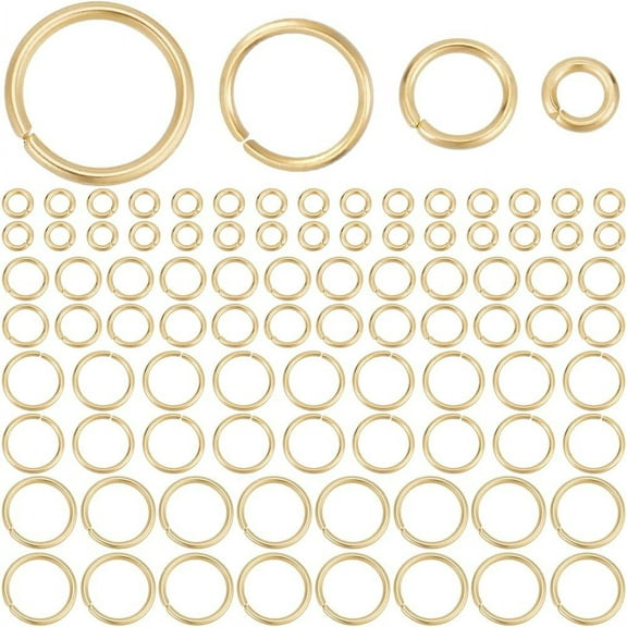 1 Box 900Pcs Open Jump Rings 18K Gold Plated Stainless Steel 4/6/8/10mm Single Loop Jump Rings