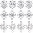 thumbnail image 2 of 100Pcs Flower Connector Charms - Tibetan Antique Silver Alloy Jewelry Making Supplies 2 of 10