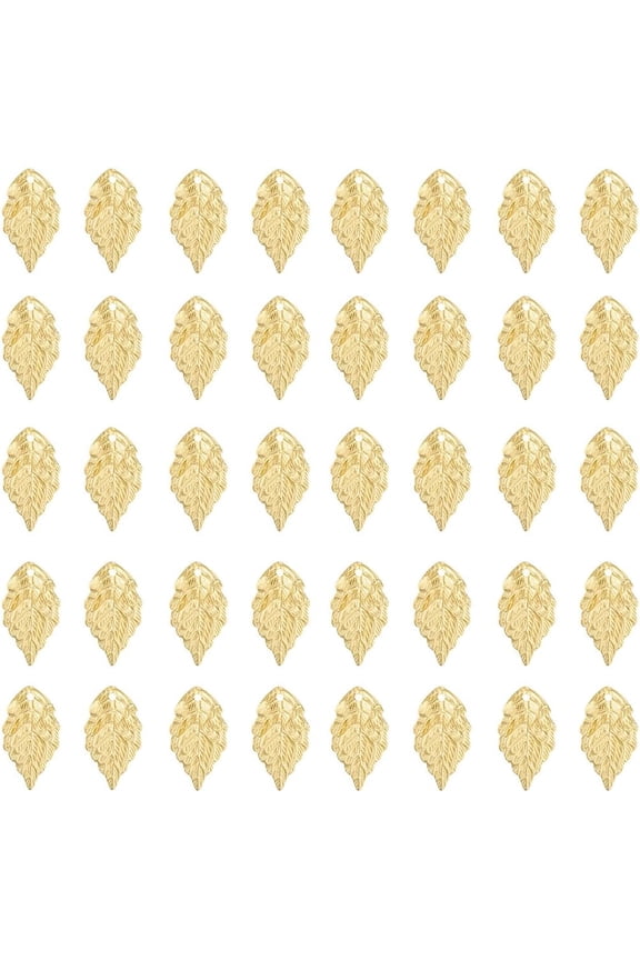 1 Box 90Pcs Brass Leaf Charm Small Metal Leaves Charms Nature Plant Pendants DIY for Jewelry Making Supplies DIY Craft Pins Clips Necklace Bracelet Earring Women Adults DIY