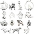 thumbnail image 1 of 1 Box 90Pcs Dog Charms Silver Cat Charm Bulk Puppy Animals Pet Bone Paw Footprint Tibetan Antique Alloy Beads Charm for Jewelry Making Charms Necklace Bracelet Accessory DIY Craft Supplies DIY, 1 of 6