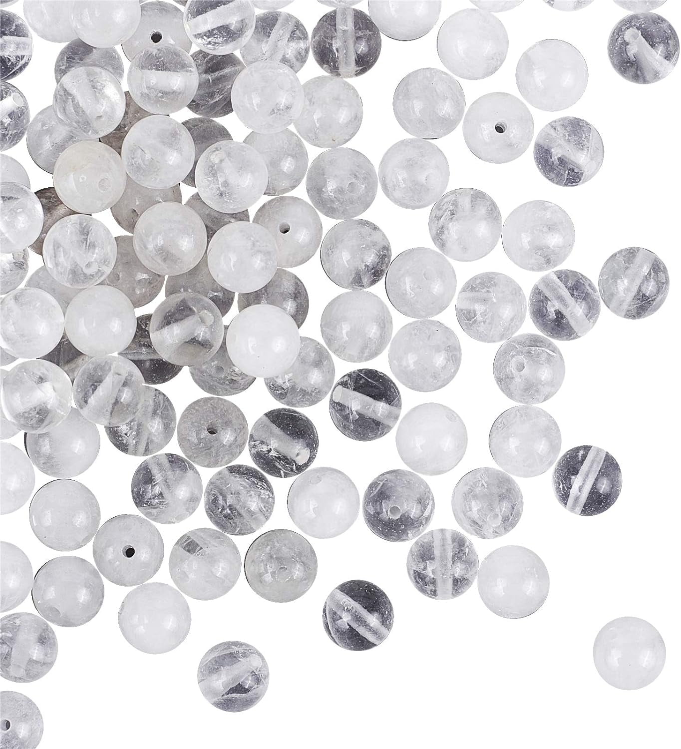 8mm White Opal Agate Gemstone Beads - Round Polished Strand For Jewelry Making, Good Luck Charm, DIY Gifts