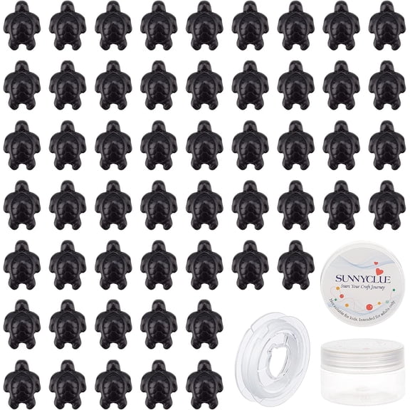 1 Box 95Pcs Sea Turtle Beads Turquoise Tortoise Charms Carved Ocean Animal Spacer Beads Elastic Thread DIY