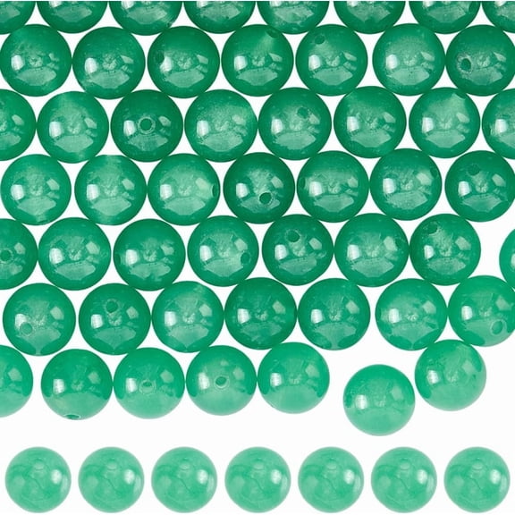 1 Box 96Pcs Green Aventurine Beads 8mm Stone Beads Strand Natural Jade Gemstone Round Energy Power Smooth Loose Spacer for Jewelry Making Crafts Necklace Bracelet DIY Findings Women