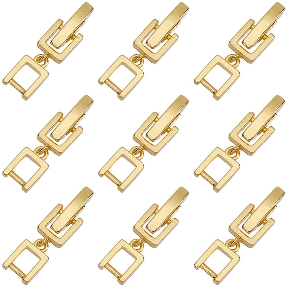 1 Box 9PCS 18K Gold Plated Fold Over Clasps Bracelet Extender Necklace Extension Clasps Metal Fastener Foldover Clasp Bulk