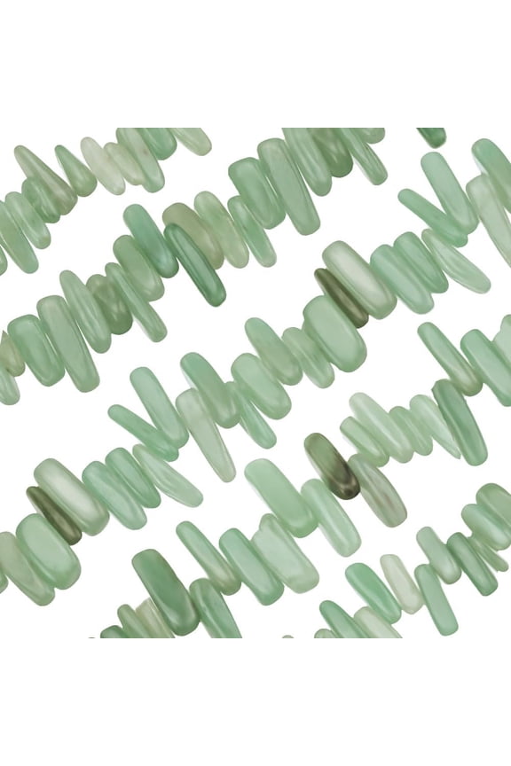 1 Box About 60Pcs Green Aventine Beads Natural Gemstone Crystals Teardrop Spike Point Pendant Drop Beads Charms for Jewellery Making Hole 1mm