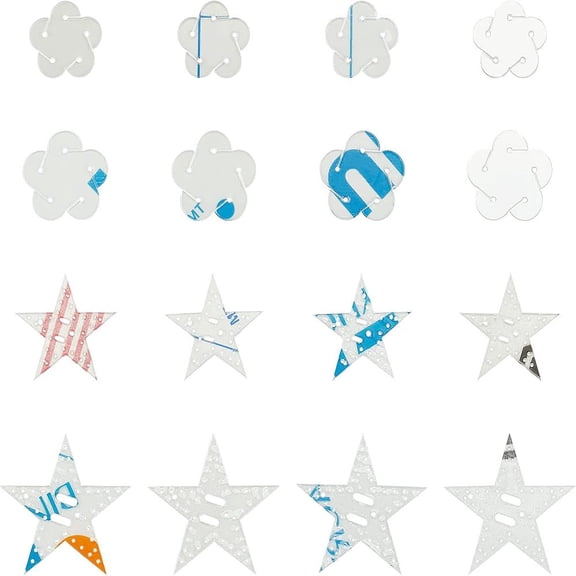 1 Box Acrylic Handwork Template Star with Flower Clear 16pcs/boxDIY