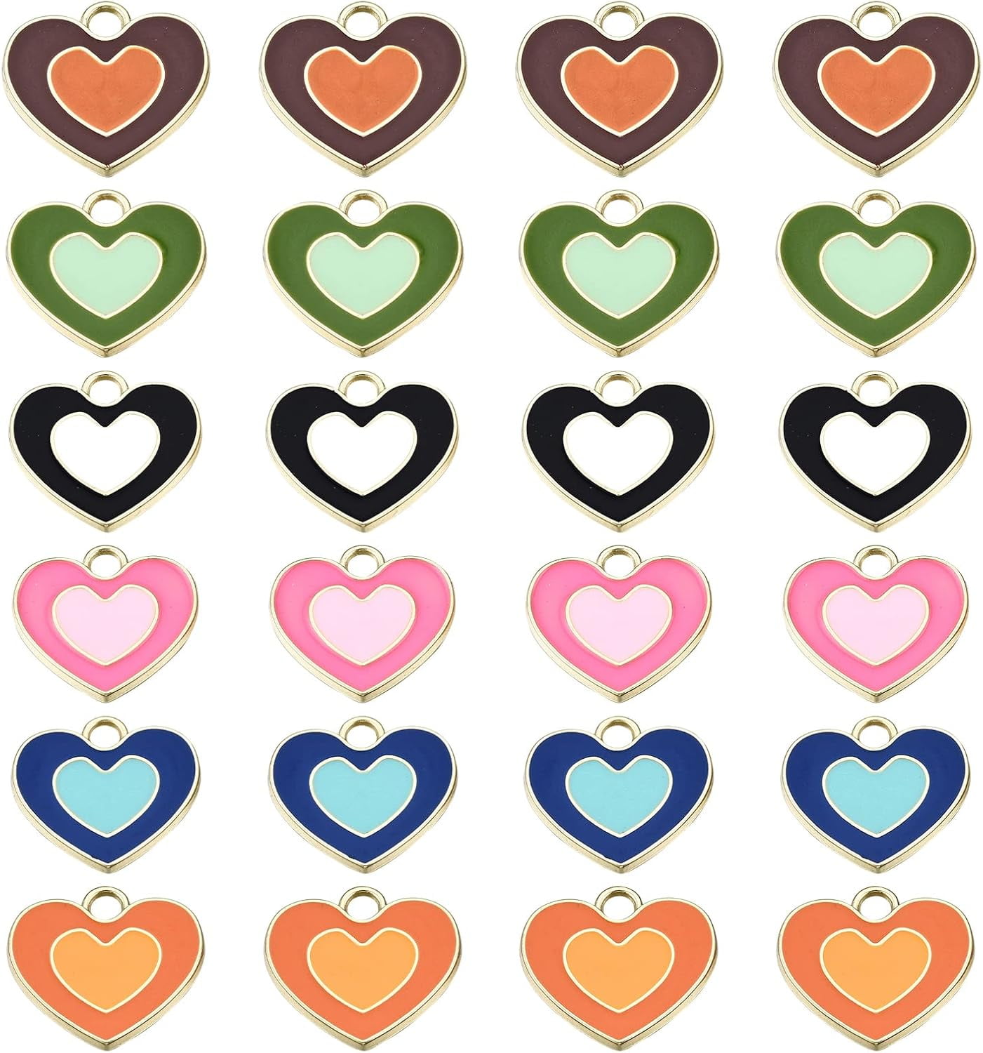 1 Box Assorted Valentine's Day Charms Enamel Heart Charm Love Charms