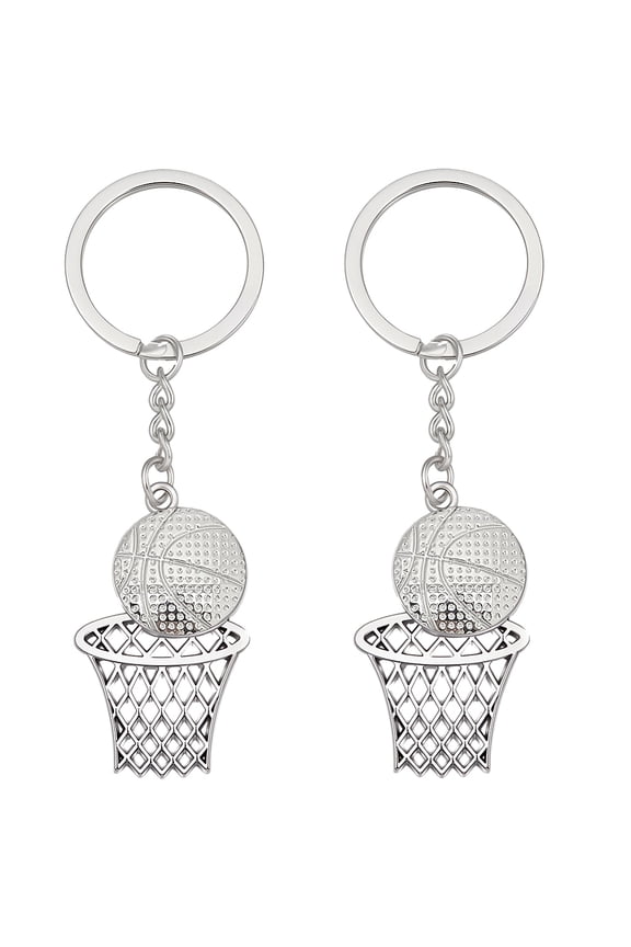 1 Box Basketball Keychains Bulk Sports Key Chains Mini Fashion Key Ring Pendants for Party Bag Charms Team Gift DIY