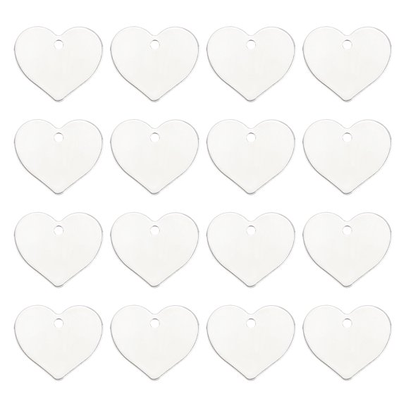 1 Box Brass Pendants Heart Platinum 16.5x19.5x1mm Hole: 2mm 30pcs/box