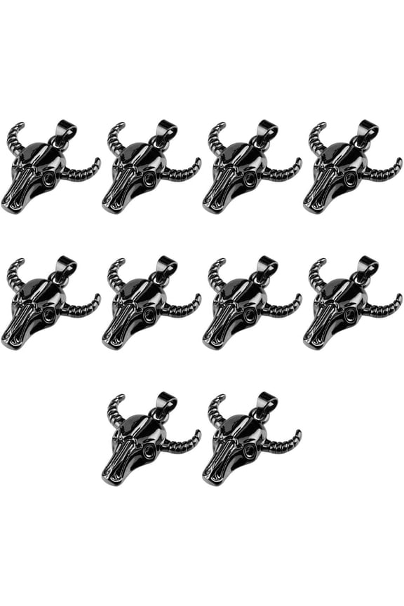 1 Box Brass Pendants Sheep Skull Platinum 23x23x4.5mm 10pcs/box