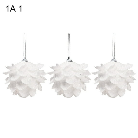 1 Box Christmas Ornaments Eye-catching Unique Shape Styrofoam Lanyard Type Christmas Balls for Home