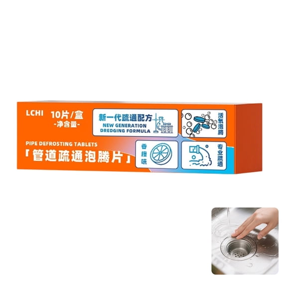 1 Box Clearance Under $5 Drain Cleaning Tablets Drain Cleaner Paper For Bathroom Clearing Clogged Drains Dissolving Orange