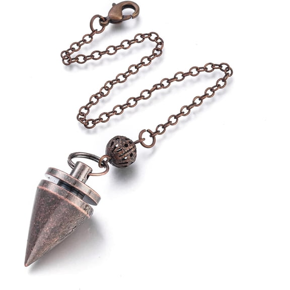 1 Box Copper Pendulum Dowsing Metal Divination Gold Energy Spiritual Point Pendulum Chain
