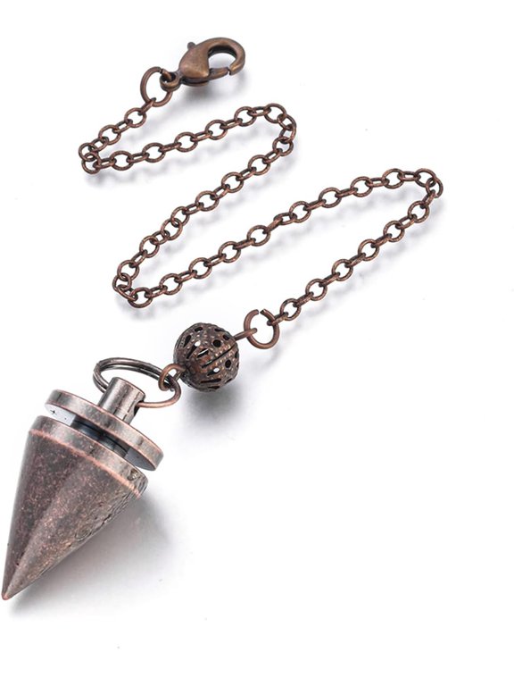 1 Box Copper Pendulum Dowsing Metal Divination Gold Energy Spiritual Point Pendulum Chain
