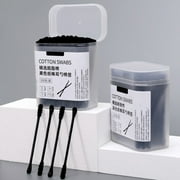 1 Box Cotton Swab Dual Head User-friendly Plastic Ear Cleaner Swab Eyelash Cotton Bud Makeup Tools Home Supplies,Black