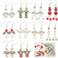 thumbnail image 1 of 1 Box DIY 10 Pairs Christmas Beads Adult Earring Making Kit Angel Wing Spacer Bead Xmas Red Green Round Beads Rhinestone Loose Beads Wing Charms Earrings Hooks for DIY Jewelry Making Kits Women, 1 of 9