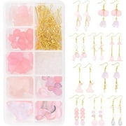 SFTD 1 Box DIY 8 Pairs Black Acrylic Dangle Earring Jewelry Making Starter Kit Golden Plated Metal Enlaced Beads Arts Craft Supplies for Beginners Adults Women Instruction