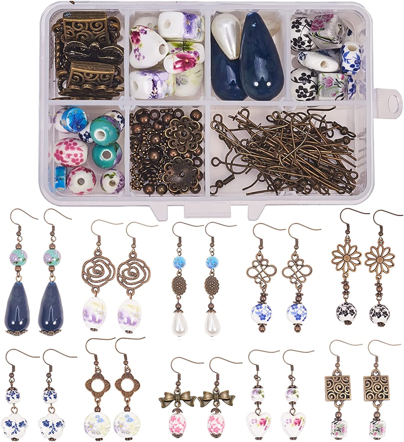 Earring Kits Diy Earrings Supplies Box DIY 10 Pairs Porcelain
