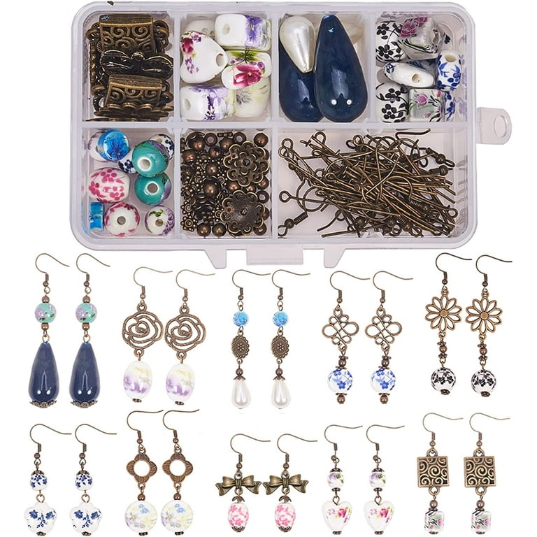 Box DIY 10 Pairs Porcelain Earring Making Starter Kit with