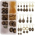 thumbnail image 1 of 1 Box DIY 8 Pairs Black Acrylic Dangle Earring Jewelry Making Starter Kit Golden Plated Metal Enlaced Beads Arts Craft Supplies for Beginners Adults Women Instruction DIY, 1 of 7
