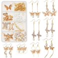 DIY Butterfly Earring Making Kit - 8 Pairs Brass Charms With Earring Hooks & Jewelry Supplies