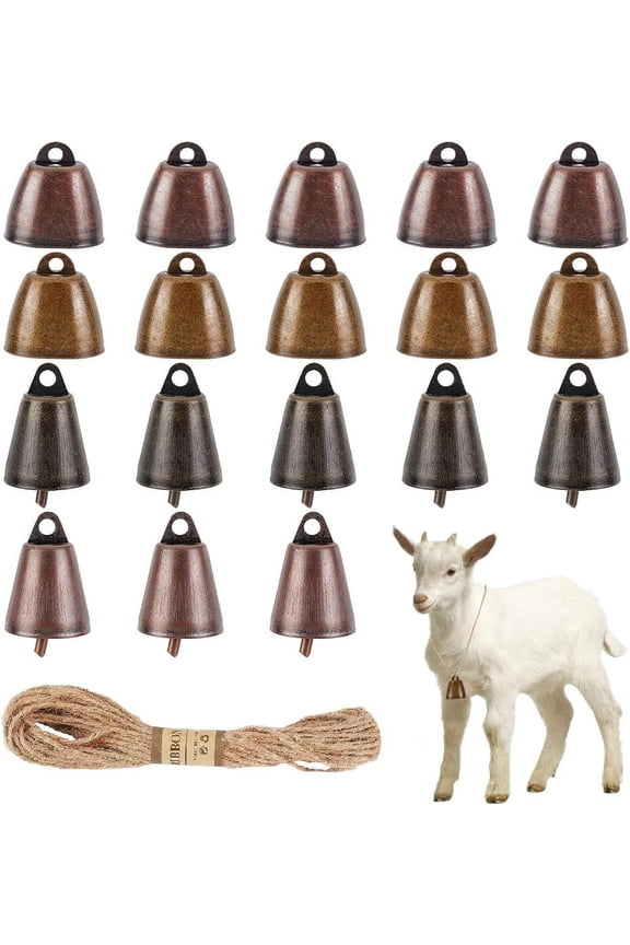 1 Box DIY Bell Pendant Decoration Making Kit Including 20Pcs 4 Styles Iron Bell Pendants 1Bundle Jute Cord Mixed Color Pendant: 35~45x2~26x2~26mm Hole: 5mm 5Pcs/style