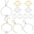 thumbnail image 1 of 1 Box DIY Blank Dome Link Slider Bracelet Making Kit Including Adjustable Bracelet Making Golden & Stainless Steel Color 12Pcs/box, 1 of 6