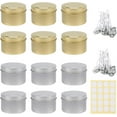 thumbnail image 1 of 1 Box DIY Jewelry Kits with Round Iron Tin Cans Candle Wick and Double-faced Self-adhesive Paper Stickers Mixed Color 30x20x10mm, 1 of 7