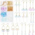 thumbnail image 1 of 1 Box DIY Make 10 Pairs Flower Dangle Earrings Making Kit Petal Glass Pendants Acrylic Bead Caps Glass, 1 of 7