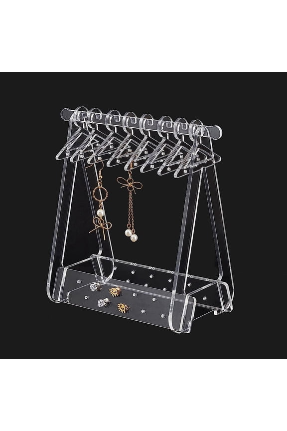 1 Box Earring Holder Stand Cloth-Horse Shape Jewelry Display Flower Sequins Dangle Earring Hanging Organizer Acrylic Ear Studs Display Rack for Retail Show Personal Exhibition 5.3x3.2x5.9inch