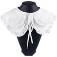 thumbnail image 1 of 1 Box Halloween Christmas Ruffled Edge Neckline Trim Collar Dickey Detachable False Collars White Decorative Lace Capes Applique Shirt Lapel with Rope for Women Dress Blouse Clothes Sewing, 1 of 1