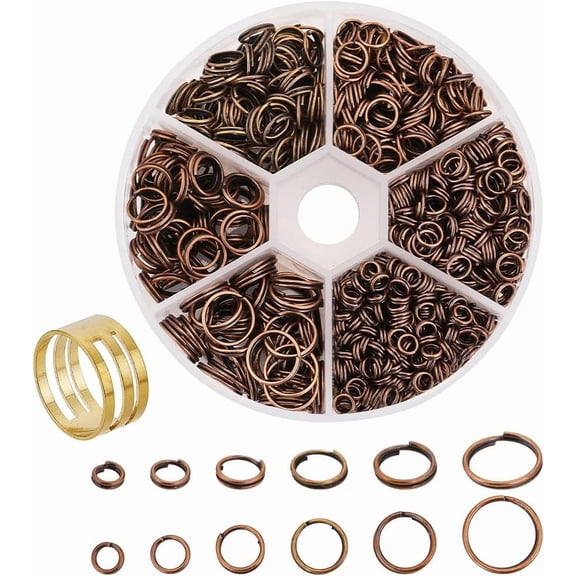 1 Box Iron Split Rings Double Loops Jump Rings Ring Red Copper 4x0.7mm Inner Diameter: 2.6mm 5x0.7mm Inner Diameter: 3.6mm 6x0.7mm