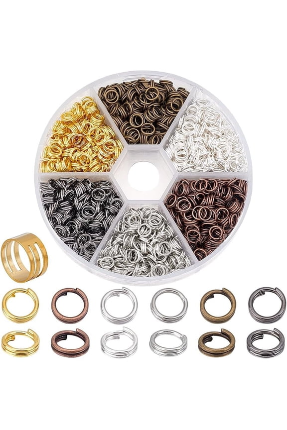 1 Box Iron Split Rings Sets Mixed Color 5x0.7mm about 4.3mm inner diameter about 1300pcs/box DIY Supplies