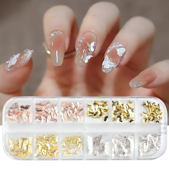 1 Box Nail Decoration Delicate Shape Fade-Resistant Metal 3D Butterfly DIY Nail Art Jewelry Manicure Designs Beauty Supplies
