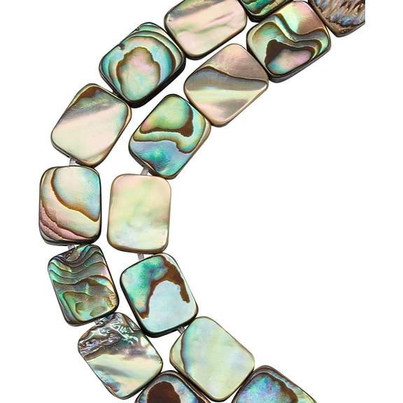 1 Box Natural Abalone Shell/Paua Shell Beads Rectangle 10x8x3.5~4mm Hole: 1mm 20pcs/box