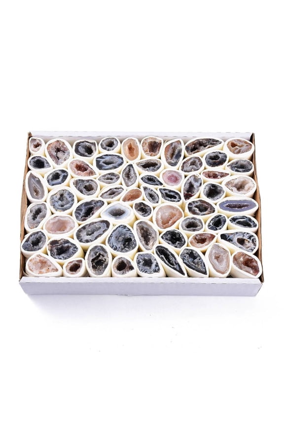 1 Box Natural Geode Agate Druzy Agate Display Decorations Healing Crystals 18~58x11~40x14~32mmDIY
