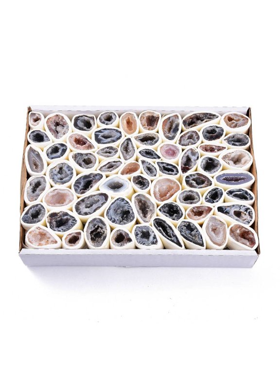 1 Box Natural Geode Agate Druzy Agate Display Decorations Healing Crystals Nuggets 18~58x11~40x14~32mm